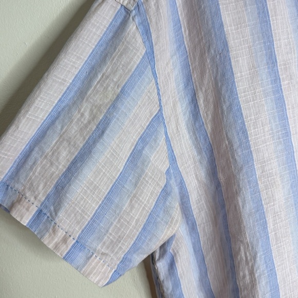 Tommy Bahama mens linen Blue and White Striped Men's Shirt size XXL spring - Picture 4 of 9